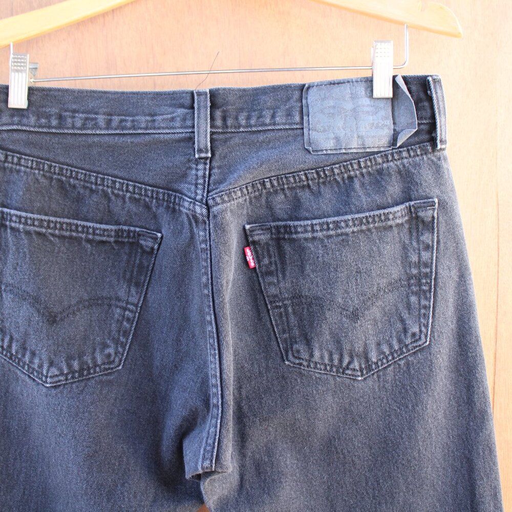 Levi’s 501 Men’s Jeans - Button Fly - 30x30 - Faded Black - Vintage Straight Fit